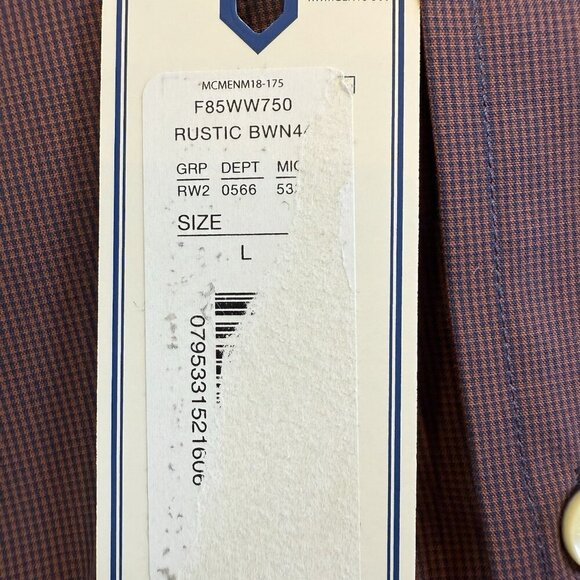 ROWM Men's Long Sleeve Shirt Cotton Small Plaid Purple/Blue - Sz L NWT - Picture 14 of 14